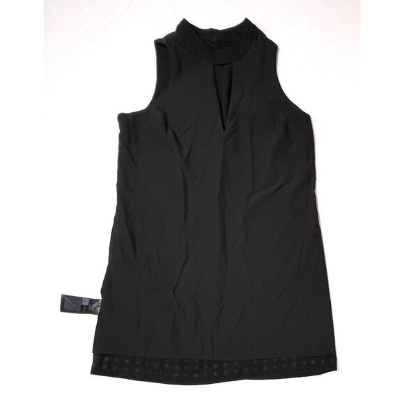 Guess Deetra Halter Aline Dress Keyhole Dress Black LARGE Embellished Preppy LBD - Picture 10 of 13